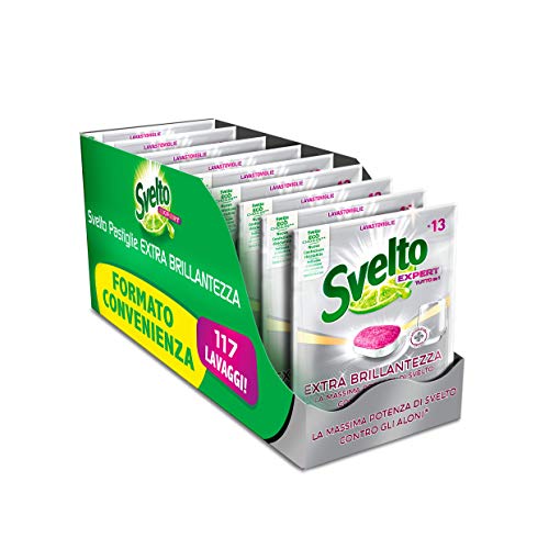 Svelto Expert - Pastillas para lavavajillas Brillo extra 13 Unità (Confezione da 9)