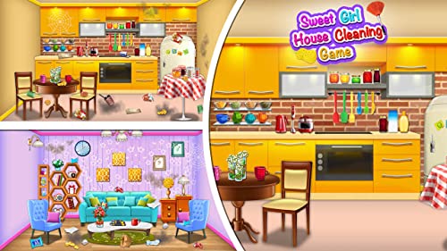 Sweet Girl House Cleaning - My Home Cleanup Game - Sweet Home Day Care - House Cleanup Daily Activity - My Lovey House Makeover : Clean, Arrange, Decorate - Free Game for Kids Play