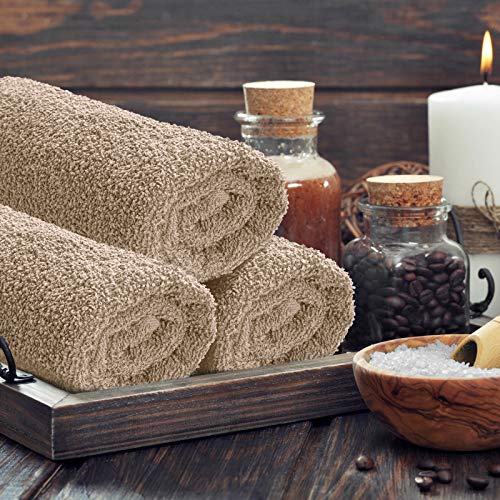 SweetNeedle - Uso diario Juego de toallas de 6 piezas, Lino - 2 toallas de baño 70x140 CM, 2 toallas de mano 50x90 CM, 2 paño de lavado 30x30 CM - Algodón 100% ringings, peso pesado y absorbente