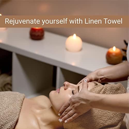 SweetNeedle - Uso diario Juego de toallas de 6 piezas, Lino - 2 toallas de baño 70x140 CM, 2 toallas de mano 50x90 CM, 2 paño de lavado 30x30 CM - Algodón 100% ringings, peso pesado y absorbente