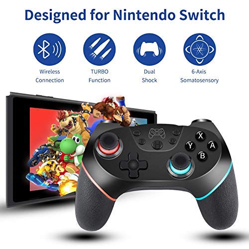 Switch Controller para Nintendo, Wireless Pro Controller para Nintendo Switch / Switch Lite, Switch Remote Controller Gamepad Joystick, Turbo y Dual Vibration