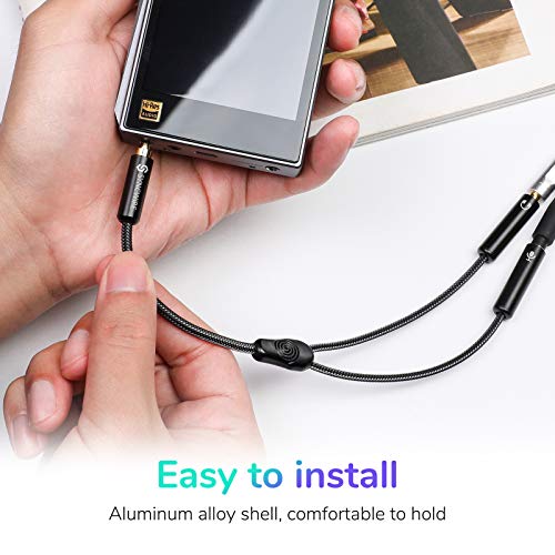 Syncwire Adaptador Jack Micro y Auriculares, Cable Splitter Divisor de Micrófono y Audio 3.5mm Macho a 2 Hembra Hi-Fi Nailon Trenzado Compatible con PS4, Xbox One, Headset, Phones, PC, Macbook -23CM