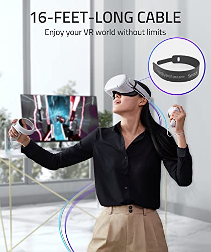 Syntech Cable de enlace compatible con Oculus Quest 2 (16 pies), transferencia de datos de PC de alta velocidad, carga rápida USB 3.0 a USB C Cable para auriculares VR y PC de juegos