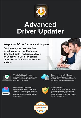 Systweak Advanced Driver Updater - Software de controlador de dispositivo de Windows - 1 PC, 1 año | Descargue y actualice los controladores fácilmente (solo correo electrónico, 2 horas, sin CD)