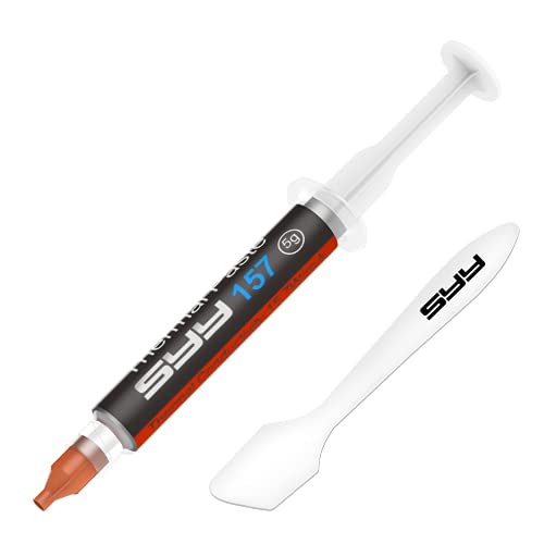 SYY Pasta térmica(5g), Pasta térmica procesador, conductividad térmica 15.7 W/MK, Alto Rendimiento a Base de Carbono, CPU para Todos los disipadores de Calor