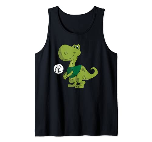 T-Rex jugando Voleibol Tiranosaurio Dino Beach Camiseta sin Mangas
