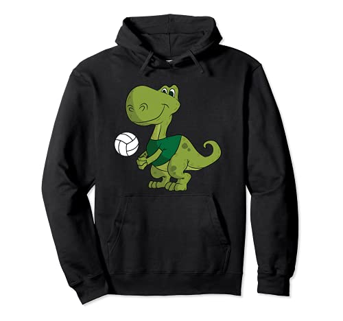 T-Rex jugando Voleibol Tiranosaurio Dino Beach Sudadera con Capucha