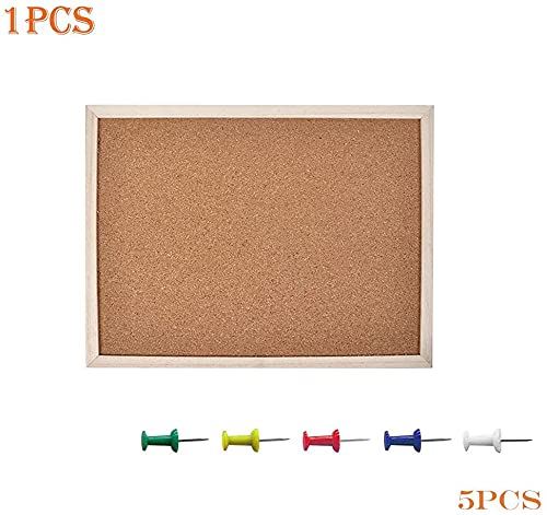 Tablero de Corcho, Tablón de Anuncios con Marco de Madera Tablero de Nota de Pared de Corcho para Decoración del Hogar (40X60CM)