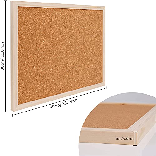 Tablero de Corcho, Tablón de Anuncios con Marco de Madera Tablero de Nota de Pared de Corcho para Decoración del Hogar (40X60CM)