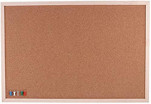 Tablero de Corcho, Tablón de Anuncios con Marco de Madera Tablero de Nota de Pared de Corcho para Decoración del Hogar (40X60CM)