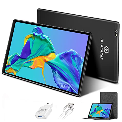 Tablet 10 Pulgadas 4GB de RAM 64GB/128GB de ROM Android 10.0 Certificado por Google GMS Tablet PC Barats y Buenas Batería 8000mAh Quad Core 4G Dual 8MP Cámara Netflix WiFi Bluetooth GPS OTG(Negro)