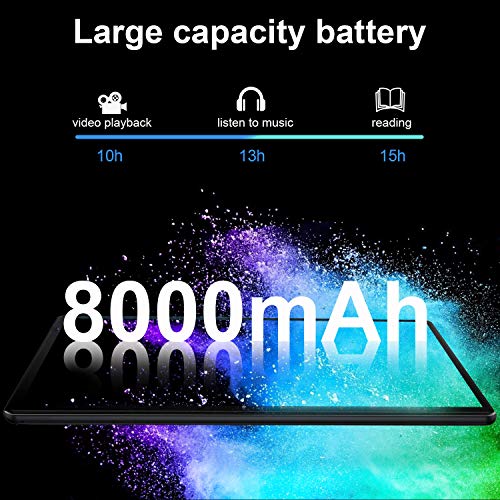 Tablet 10 Pulgadas 4GB de RAM 64GB/128GB de ROM Android 10.0 Certificado por Google GMS Tablet PC Barats y Buenas Batería 8000mAh Quad Core 4G Dual 8MP Cámara Netflix WiFi Bluetooth GPS OTG(Negro)