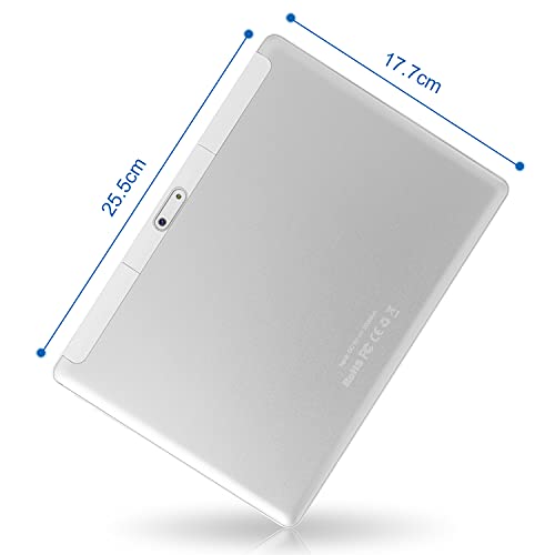 Tablet de 10 Pulgadas, Android 10, Tablet pc con procesador de Cuatro núcleos, 4 GB de RAM, 64 GB de ROM, aparat 5 MP + 8 MP, 1280 x 800 (IPS HD), Tipo C, WiFi/GPS/Bluetooth 4.0(Plata)