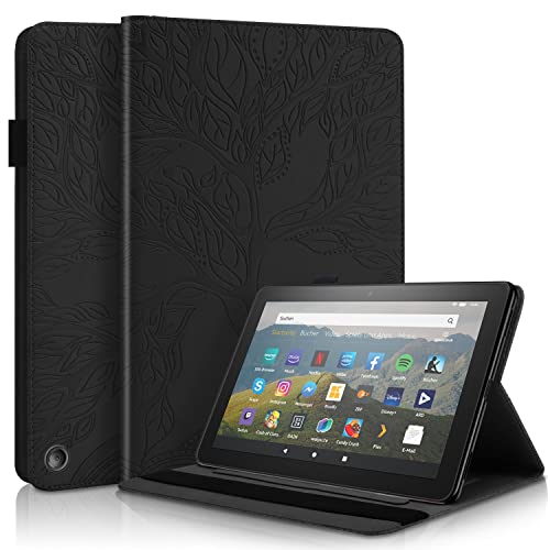 Tablet PC Case For el fuego de HD 8 y Fuego HD 8 Plus Tablet10th generación, lanzamiento 2020) PU Caja de cuero Flip Wallet Funda protectora Árbol de la vida Tableta Tableta Tableta ordenador personal