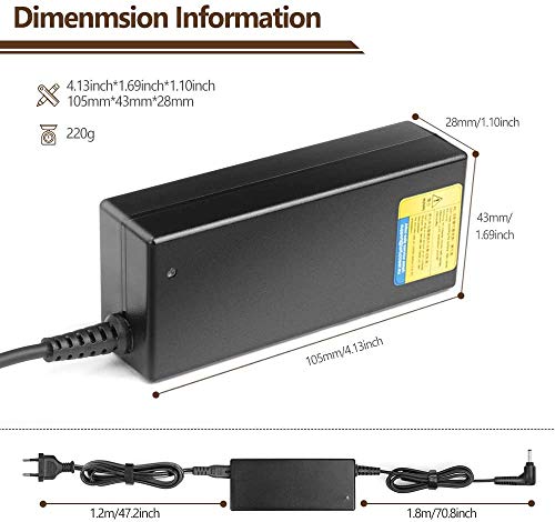 TAIFU 20V 65W Adaptador para Portátil Lenovo ideapad 330-15IKB 320 110 120 330S 310S 320 510s 520 520S 710 Lenovo Yoga 530 310 510 520 710 B50-10 Lenovo S145-15AST V145 S130 S740 S540 V15 Cargador