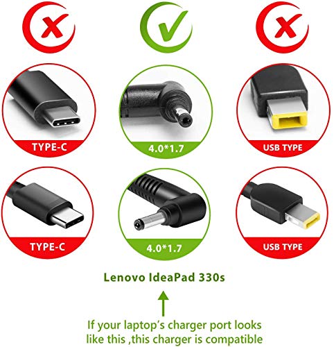 TAIFU 20V 65W Adaptador para Portátil Lenovo ideapad 330-15IKB 320 110 120 330S 310S 320 510s 520 520S 710 Lenovo Yoga 530 310 510 520 710 B50-10 Lenovo S145-15AST V145 S130 S740 S540 V15 Cargador