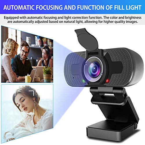TAKRINK Webcam PC 1080P Webcam con micrófono USB Webcam de Ordenador Compatible con Windows Vista Mac OS Android e Linux para Video Conferencias en línea Cursos Juegos