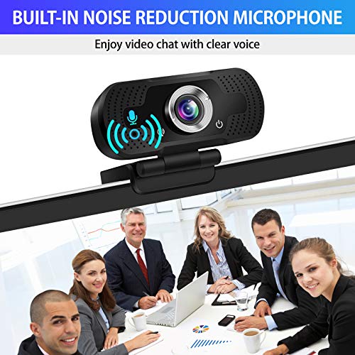 TAKRINK Webcam PC 1080P Webcam con micrófono USB Webcam de Ordenador Compatible con Windows Vista Mac OS Android e Linux para Video Conferencias en línea Cursos Juegos