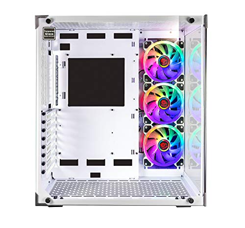 Talius Cronos Frost Caja Gaming ATX, Cristal Templado, Ventiladores Iris RGB (Disponible en Tres Colores) (White)