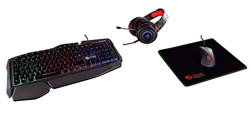 Talius Gaming Kit V.2 (Teclado + Raton + Auriculares + Alfombrilla) Black