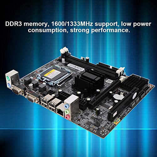 Tangxi Placa Base de Computadora VGA DDR3 1600/1333MHz,Intel g41,Soporta CPU LGA 775,Ranura PCI-Ex16 IDE, E/S RJ45 COM Interfaz de Audio USB2.0