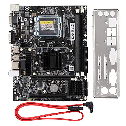 Tangxi Placa Base de Computadora VGA DDR3 1600/1333MHz,Intel g41,Soporta CPU LGA 775,Ranura PCI-Ex16 IDE, E/S RJ45 COM Interfaz de Audio USB2.0