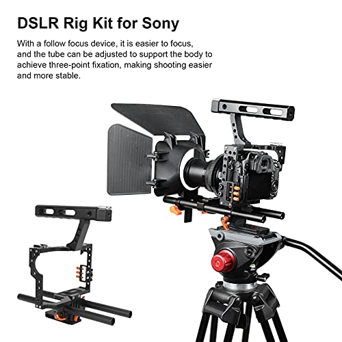 Tanke Juego de jaulas para cámara - C500-1 Jaula para cámara con Caja Mate para GH4 para A7S/A7/A7R/A7RII/A7SII, 3.7lb