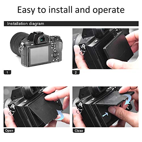 Tanke Juego de Parasol de Lente de película templada para cámara Pantalla de visualización de cámara Digital Juego de Parasol de Lente de película templada para E-M10 II/E-M1 II, Negro