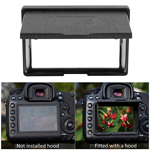 Tanke Juego de Parasol de Lente de película templada para cámara Pantalla de visualización de cámara Digital Juego de Parasol de Lente de película templada para E-M10 II/E-M1 II, Negro