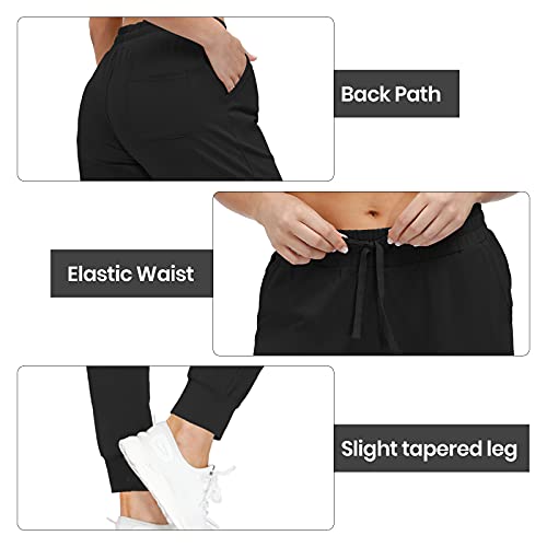 Tanmolo Pantalón Chándal Mujer Pantalones Deportivos Largos Algodón con Bolsillos Casual para Deportivo Yoga Fitness(Negro,EU-M)