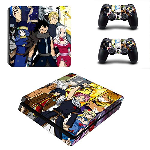 TAOSENG Anime Fairy Tail Ps4 Slim Skin Sticker Calcomanía para Playstation 4 Consola y 2 Controladores Skin Ps4 Slim Skins Sticker Vinilo