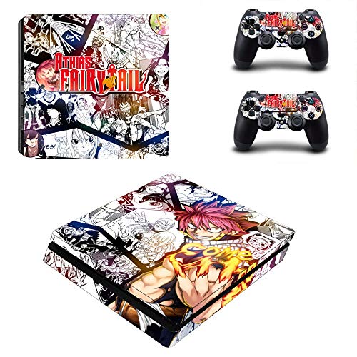 TAOSENG Anime Fairy Tail Ps4 Slim Skin Sticker Calcomanía para Playstation 4 Consola y 2 Controladores Skin Ps4 Slim Skins Sticker Vinilo