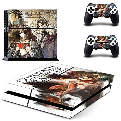 TAOSENG Pegatina de Piel Ps4 para Consola Playstation 4 y 2 Pieles de Controlador Pegatinas de Vinilo Ps4 - Octopath Traveler