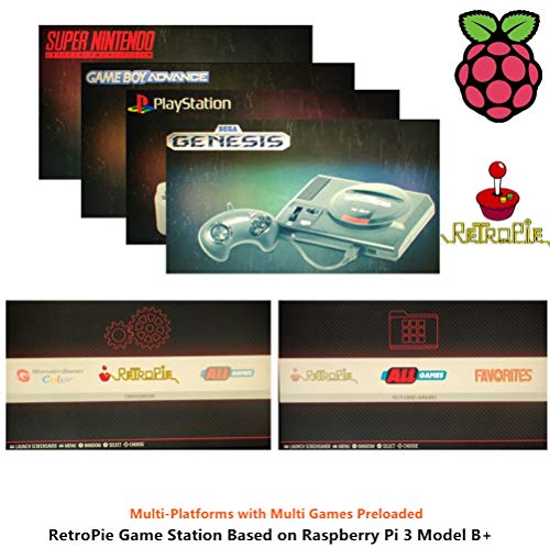 TAPDRA Raspberry Pi 3B+ (B Plus) Arcade Full Kit 128GB SD Card with 18000+ Games Arcade RetroPie Emulation Station ES IR Remote Control