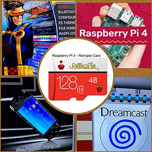 TAPDRA Tarjeta SD RetroPie de 128 GB para Raspberry Pi 4 10000+ Juegos 45+ Emuladores Precargados DIY Emulationstation
