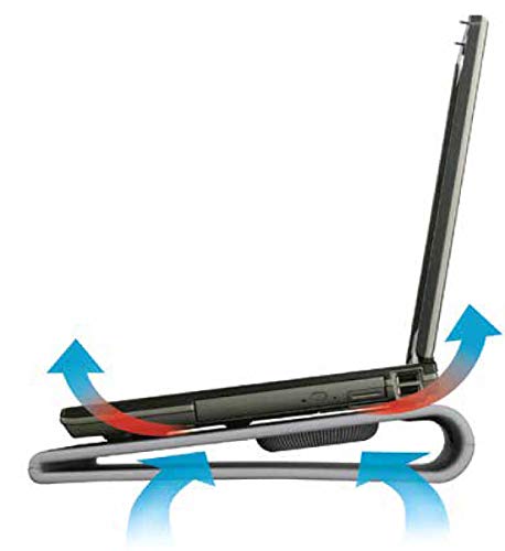 Targus base refrigeradora para ordenador con 2 ventiladores, soporte inclinado para portátiles de hasta 17", soporte ventilador ergonómico y cómodo – negro, AWE55GL