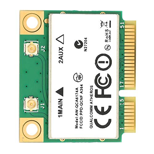 Tarjeta adaptadora de Red PCI-E, Tarjeta WiFi inalámbrica de Alta Velocidad, Bluetooth 4.1, para computadoras portátiles QCA6174A Mini PCI-E, Compatible con computadora, Reproductor de Publicidad