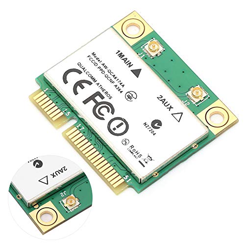 Tarjeta adaptadora de Red PCI-E, Tarjeta WiFi inalámbrica de Alta Velocidad, Bluetooth 4.1, para computadoras portátiles QCA6174A Mini PCI-E, Compatible con computadora, Reproductor de Publicidad