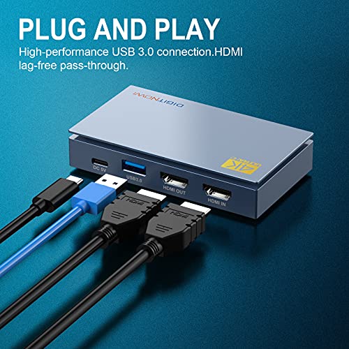 Tarjeta de Captura de Video 4K HD, Loopout HDMI de latencia Cero, Soporta Efectos de iluminación ARGB, Compatible con VLC,OBS, Amca