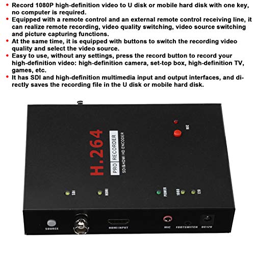 Tarjeta de Captura de Video HD de 1080p a 60Hz, Tarjeta de Captura de Juegos de Audio en Tiempo Real para Xbox PS5 PS4 DSLR OBS Twitch Live Streaming, con Control Remoto