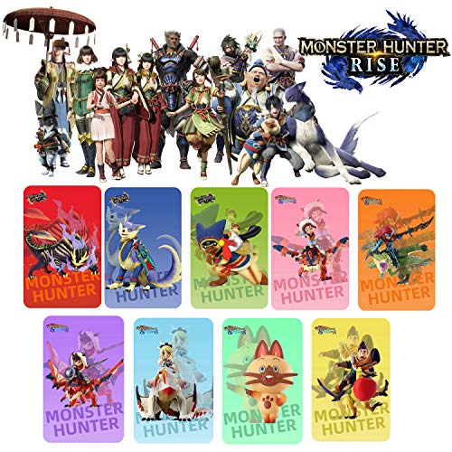 Tarjeta De Etiqueta NFC Monster Hunter Rise De 9 Piezas, Incluye: Palamute, Palico, Magnamalo, Compatible Con Switch / Switch Lite / New 3DS