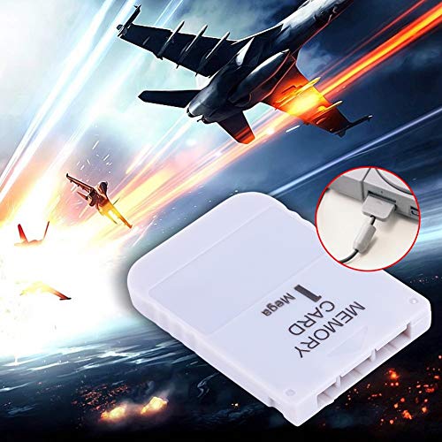 Tarjeta de Memoria para Sony PS1, 1 MB Tarjeta de Memoria Stick para Sony Playstation 1 One PS1 Game, Blanco