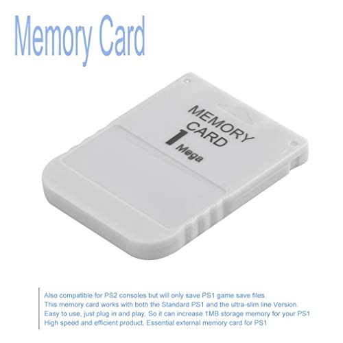 Tarjeta de Memoria PS1 Tarjeta de Memoria Mega 1 para Playstation 1 Un Juego PS1 PSX útil Blanco