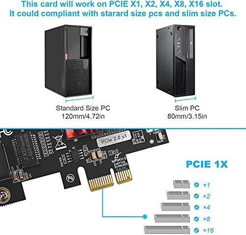 Tarjeta de Red PCIe Gigabit de Dos Puertos Adaptador Ethernet PCI Express con Puertos Intel 82576 Soporte Nic PCI Express PXE para Windows/Windows Server/Linux/Freebsd/Dos con Perfil bajo