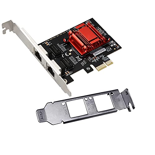 Tarjeta de Red PCIe Gigabit de Dos Puertos Adaptador Ethernet PCI Express con Puertos Intel 82576 Soporte Nic PCI Express PXE para Windows/Windows Server/Linux/Freebsd/Dos con Perfil bajo