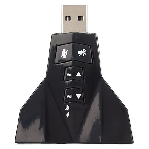 Tarjeta de Sonido USB, Adaptador de Audio USB, Tarjeta de Sonido Estéreo Externa de Audio, Adaptador de Sonido Estéreo Externo Virtual de 7.1 Canales para Auriculares de Computadora Portátil PS4
