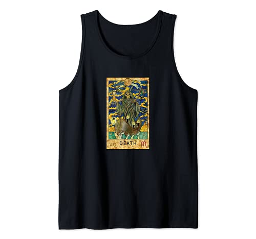 Tarjeta de tarot Muerte Mystic Psychic Adivina Grim Reaper Camiseta sin Mangas