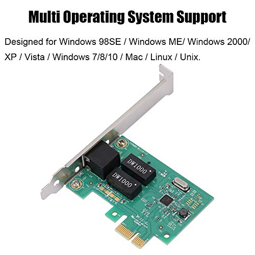 Tarjeta Gigabit, Adaptador de Tarjeta de WiFi Ethernet Gigabit Pci-E Verde, Tarjeta Red PCI Adaptador de LAN Gigabit 10/100/1000Mbps