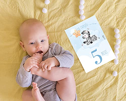 Tarjetas cumple mes Animalitos, Crea tu propio álbum de crecimiento, Disponible en varios idiomas