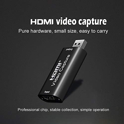 Tarjetas de captura de vídeo 4K, HDMI tarjeta de captura de vídeo USB 3.0 HD 1080P adaptador de captura, para juegos, streaming, enseñanza, videoconferencia, transmisión en vivo (plata)